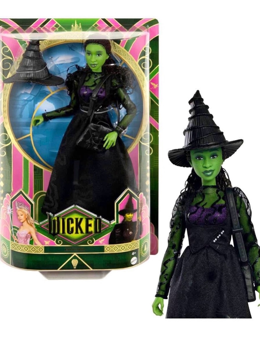Mattel Wicked Green Witch Doll - Green, Black & Purple Outfit
